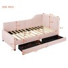 NicBex Twin Size L-Shaped Corduroy Daybed,Upholstered Bed Frame with 2 Drawers for Bedroom,Living Room,Apartment - 3 of 4