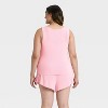 Women's Lace Trim Ribbed Tank Top and Shorts Pajama Set - Auden™ - 2 of 3