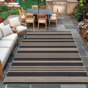 Outdoor Patio Rug, Large Bedroom Rug, Geometric Area Rug for Living Room, Non Skid Dining Room Rugs, Woven Jute Area Rug - 1 of 4