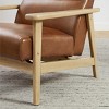 Art Leon Modern Leather and Oak Accent Chair - 4 of 4