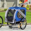 Gulches Pet Strollers: Light Blue/White Dog Bike Trailer & Off-Road Bicycle Wagon - 4 of 4