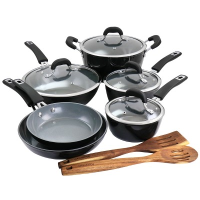 Kenmore Elite 10 Piece Aluminum Diamond-infused Ceramic Nonstick Cookware  Set In Blue : Target