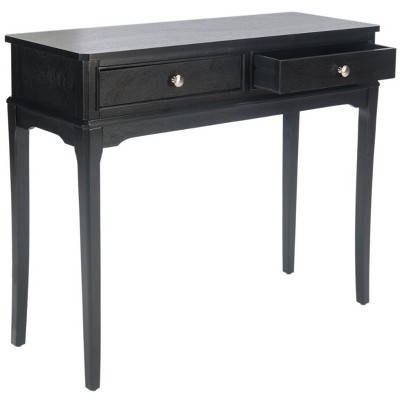 Opal 39'' Rich Black Wood and Metal Console Table with Storage