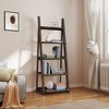 LunaLulinlk 5 Tier Bookcase with Rubberwood Frame, Storage Shelf for Living Room,Home,Office. Brown color - 3 of 4