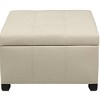 Modern Contemporary Square Storage Ottoman,Fabric Upholstered Storage Bench,Organizer Ottoman,Button Tufted Foot Stool-Cuddlewood - 4 of 4