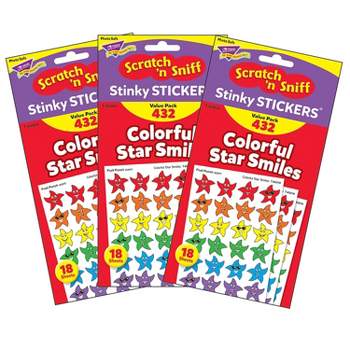 Trend Colorful Star Smiles/Fruit Punch Stinky Stickers , 96 per Pack, 6 Packs
