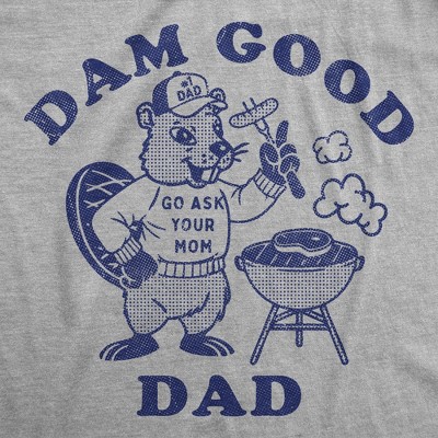Мужские футболки Crazy Dog T-Shirts, Inc. Mens Funny T Shirts Dam Good Dad Sarcastic Fathers Day Beaver Graphic Novelty Tee for Men - Crazy Dog Men's T Shirt Gift for Dad Light Grey L — фото 2