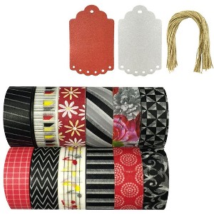 Wrapables Washi Tapes Decorative Masking Tapes, Set of 12 - 1 of 4