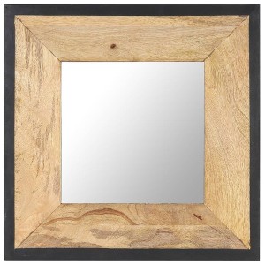 vidaXL Mirror 19.7"x19.7" Solid Mango Wood - 1 of 4