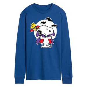 Men's - Peanuts - Snoopy Woodstock Vampire Long Sleeve Graphic T-Shirt - 1 of 4