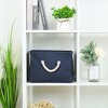 Unique Bargains Home Closet Clothes Box Cotton Fabric Decorative Storage Bins Medium Dark Blue 1 Pc - 3 of 4