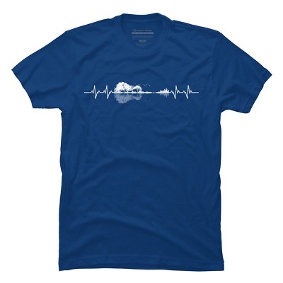 Men's Design By Humans Nature Guitar Heart Beat By Maryedenoa T-Shirt