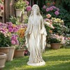 LuxenHome 30.5" LuxenHome Virgin Mary Statue, 30.5'' Ivory Religious Blessed Mother Indoor Outdoor Garden Sculptures Off-White - 4 of 4