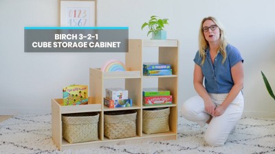 Natural Birch Wood 6-Cube Kids Storage Cabinet