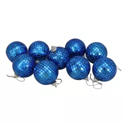 Northlight 9ct Mirrored Glass Disco Ball Christmas Ornament Set 2.5" - Peacock Blue