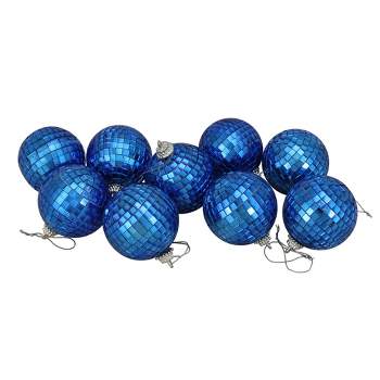 Northlight 9ct Mirrored Glass Disco Ball Christmas Ornament Set 2.5" - Peacock Blue