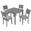 NicBex Dining Room Table Set for 4 Morden Dining Table with MDF Tabletop, 4 Vertical Slatted Backrest Chair for Dining Room - 4 of 4