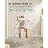 Foldable Clothes Drying Rack with 12 Rods, 14.6x36.6 Inch Steel Frame Laundry Airer for Indoor Outdoor Use, Pearl White - 2 of 4