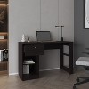 Vynxaria Computer Desk, 1 Drawer, 2 Shelves, Black - 2 of 4