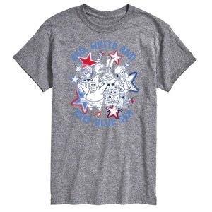 Men's - SpongeBob SquarePants - Red, White, and Deep Blue Sea Short Sleeve Graphic T-Shirt - 1 of 4