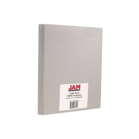 JAM Paper Extra Heavyweight 130 lb. Cardstock Paper 8.5 x 11 Light Gray  25 Sheets/Pack (296631632)
