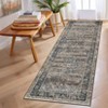 Washable Rugs Vintage Printed Carpet with Non-Slip Backing Oriental Distressed Floor Cover Low Pile Indoor Mat for Living Room Kitchen Bedroom - 2 of 4