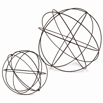 Lone Elm Studios Assorted-Size, Sturdy, Wire Garden Spheres (Set of 2)