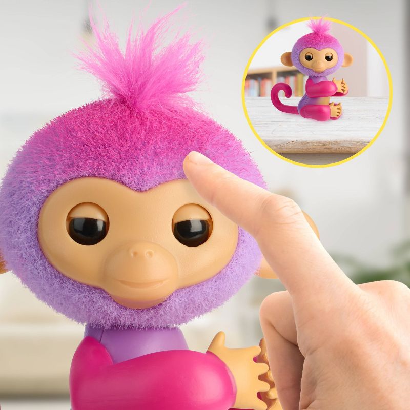 Fingerlings 2023 NEW Interactive Baby Monkey Reacts to Touch 70+ Sounds &#38; Reactions Charlie Purple, 6 of 9