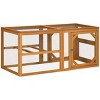55'' Wooden Chicken Coop Run with Wire Fencing and Multiple Entrances,Outdoor Chicken Pen Extension for 2 to 4 Chickens - LAOTIES - 3 of 4