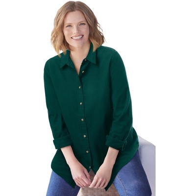 Woman Within Classic Flannel Shirt