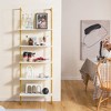 Tangkula 5 Tier Ladder Shelf 71" Open Wall-Mounted Bookcase with Golden Steel Frame - 2 of 4