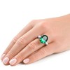 Pompeii3 16x12mm Emerald & 1Ct Pear Shape Diamond Ring 14k Gold Lab Created - 2 of 3