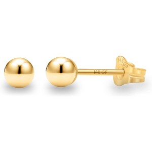 14K Gold Filled Ball Stud Earrings for Women - Thick 14K Gold Layer, Hypoallergenic for Sensitive Ears, Round Studs | 3mm-9mm - 1 of 4