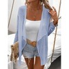 Lightweight Crochet Cardigan Sweater Rib Knit Open Front Sweater Coats - 2 of 4