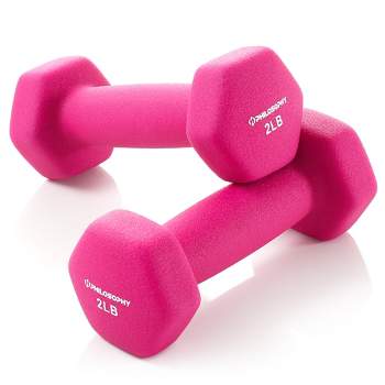 dumbbell - weights pink on navy - LAD20 Fabric