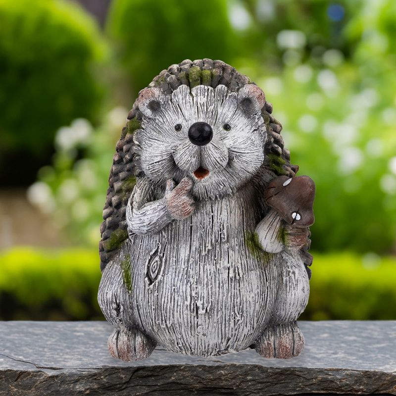 Northlight Hedgehog with Mushroom Outdoor Garden Statue - 8.5", 3 of 9