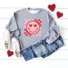 Simply Sage Market S.W.Smiley Checkered Heart Eyes Smiley Sweatshirt - 3 of 3