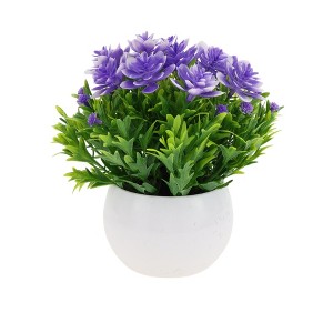 Unique Bargains Artificial Plants Semi-circle Lotus Bowl Plastic 2.95"x2.95"x6.69" 1 Pc - 1 of 4