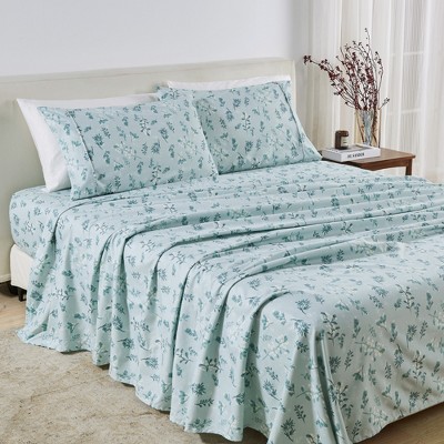 Winter Floral Brushed Microfiber Sheet Set - Great Bay Home