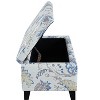 Sapphtopaz Storage Bench Upholstered Storage Ottoman with Floral Patterned and Soft-Close Hinges Vanity Stool for Living Room, Bedroom - 3 of 4