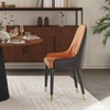 POVISON Contemporary Upholstered Dining Chairs Set of 2, High Back Armchairs, Orange - 4 of 4