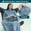 PAVILIA Travel Blanket Pillow Set, Airplane Portable Throw with Arm Hole Compact Soft Bag, Flight Plane Car Travel Gift - 2 of 4