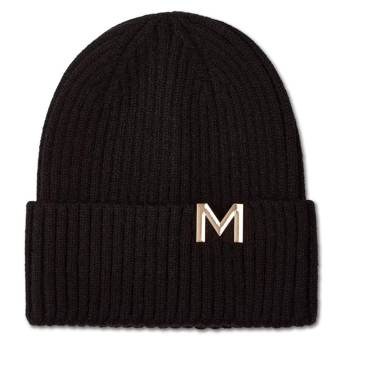Memoi Boys Ribbed Metal M Cut-Out Design Rayon Blend Beanie