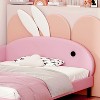 NicBex Twin/Full size Upholstered Rabbit-Shape Daybed,Sofabed with Rabbit Ear Headboard for Bedroom,Living Room,Apartment,Pink - 4 of 4