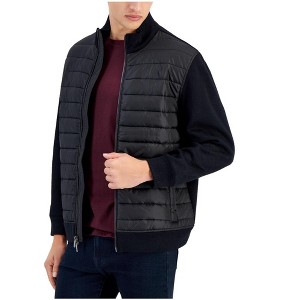 Alfani Mens Mixed Media Quilted Bomber Jacket - 1 of 1