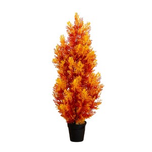 Nearly Natural 3-ft UV Resistant Autumn Artificial Fall Cedar Tree (Indoor/Outdoor) - 1 of 1