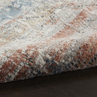 Rustic Textures 26" Multicolor Abstract Runner Rug