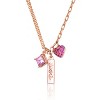 Guili Sterling Silver 18K Rose Gold Plated Ruby Cubic Zirconia Heart Necklace, a Delicate & Romantic Jewelry Piece for Women & Teens to Cherish - 3 of 3