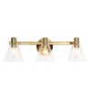 LNC Amaduz 21.5-in Polished Gold Bathroom Vanity Light with Seeded Glass Cone Shade, Modern, 3-Light - 4 of 4
