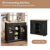 Foldable Kitchen Island Cart with Drop Leaf Top - 2 Glass Doors, Spice Rack, Towel Holder, Compact Mobile Cart with Wheels, for Kitchens, Dining Rooms - 4 of 4